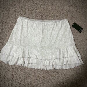 “Wild Fable” Light Gray Ruffled Mini Skirt